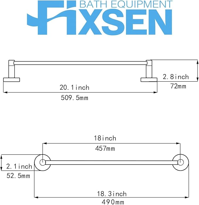 Fixsen 18-inch Gold Single Towel Bar Towel Rack Hand Towel Holder Stainless Steel and Zinc Alloy 1pc for Kitchen and Bathroom Wall Mount Heavy Duty Storage