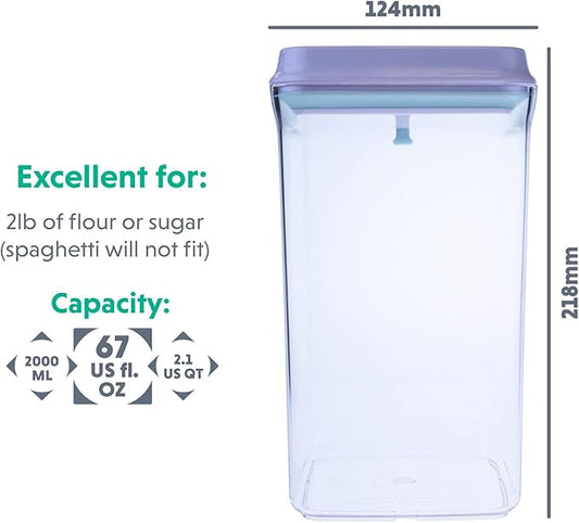 BopTop (1pc - 2000ml) Airtight Food Storage Container – Mechanical Silicone Seal Canister - BPA-Free - 2Qt-NeatNest