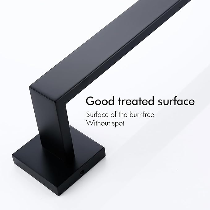 BANOLUX Towel Rack, 32-Inch Single Towel Bars for Bathroom, Towel Racks for Bathroom Wall Mounted SUS304 Stainless Steel Hand Towel Holder Heavy Duty, Matte Black Towel Bar 2 Pack, A7-TB-MB-32IN-2PACK