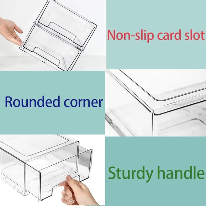 2 Pack - Clear Pulling Medicine Drawer First Aid Kit Box for Bathroom, Cabinet, Closet,Medicine Organizer, Medicine Storage Box Adhesive Bandages Family Emergency Kit (L drawer)-NeatNest