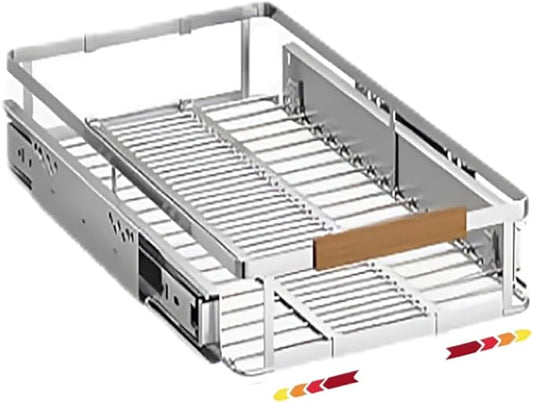 1 Pack Expandable Pull Out Cabinet Organizer，Side Mounting 12.3~18.5"x22.5"Cabinet Pull Out Shelves, Expandable Slide Out Spice Rack for Kitchen Bathroom Office-NeatNest