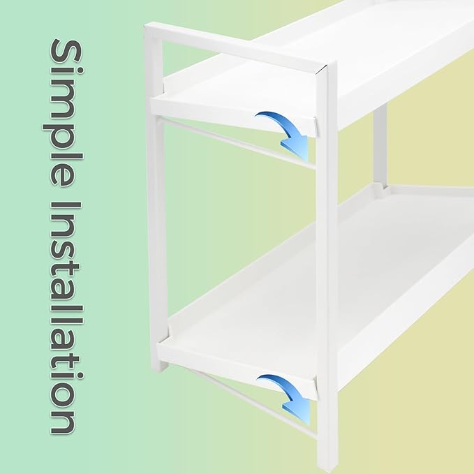 2-Tier Countertop Organizer for Bathroom – Cosmetic Organizer Rack and Storage Shelf for Bedrooms, Offices, Kitchen Counters, and Under Sinks (White)-NeatNest