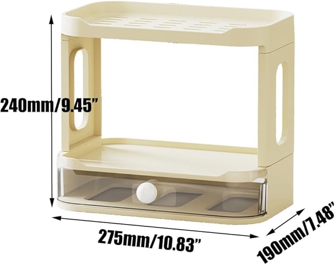 3-Tier Desk Organizers & Dispensers，Mail Holder for Office Desk Organization，Kitchen Spice Rack or Bathroom Countertop Organizer, Gift for Teachers, Classmates, and Friends (Beige)-NeatNest