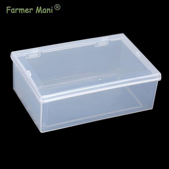 2 Pcs Rectangle Clear Plastic Beads Storage Containers Box (6.22x4.09x2.28inch) with Lid for Collecting Small Items, Beads, Game Pieces, Business Cards, Crafts Accessories-NeatNest