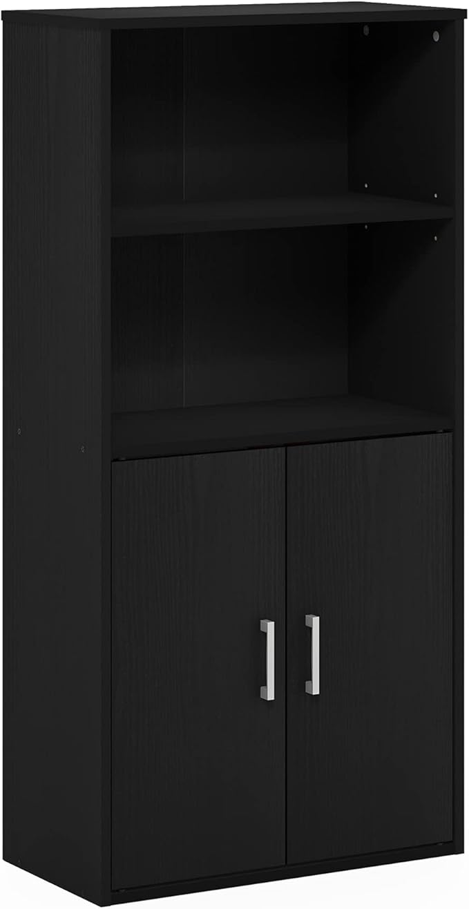 Furinno Pasir 4-Tier Storage Bookcase, Bookshelf, Multipurpose Shelf, Black Oak