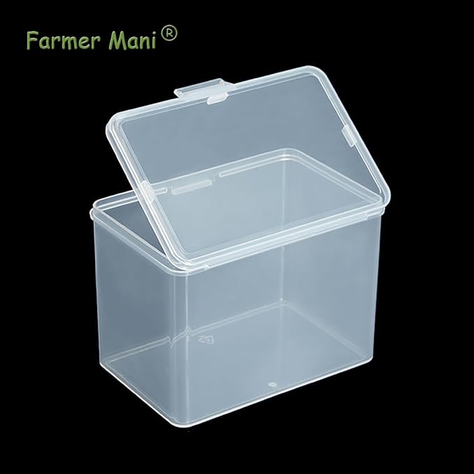 Clear Rectangle Mini Storage Containers Box with Lid (4.53 x 2.95 x 3.39 inch), Rectangular Containers Case for Pills, Jewellery, Tiny Bead, Herbs, Craft Items, 2 Pack-NeatNest