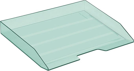 Acrimet Stackable Letter Tray Single Side Load, Plastic, Desktop File Organizer (Clear Green Color) (1 Unit)-NeatNest