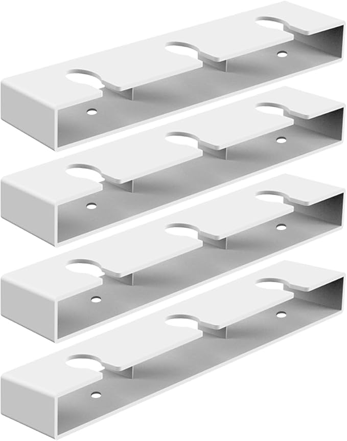 4 Pack Wine Glass Holder,Wine Glass Rack Punch-free Under Cabinet Wine Glass Holder Hanging Plastic Stemware Rack（White）