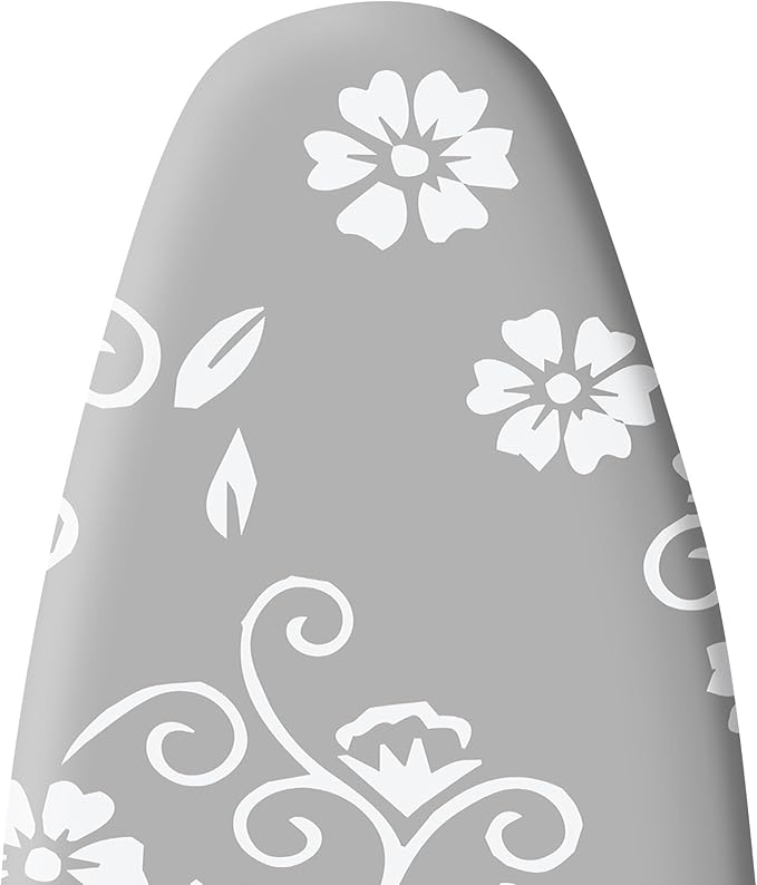 Extra Thick Ironing Board Cover and Pad, 15x54 Ironing Board Cover, Resist Scorching and Staining,Elastic Edges,Grey Flower Modern Art