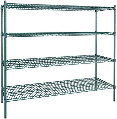 21" x 60" NSF Green Epoxy 4-Shelf Kit with 54" Posts, Heavy Duty Storage Shelving, Wire Shelving Kit, NSF Commercial Storage Rack Unit