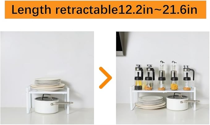 2-Pack Expandable Shelf Organizer for Kitchen Countertop, kitchen organizers and storage，under sink expandable shelf organizer-NeatNest