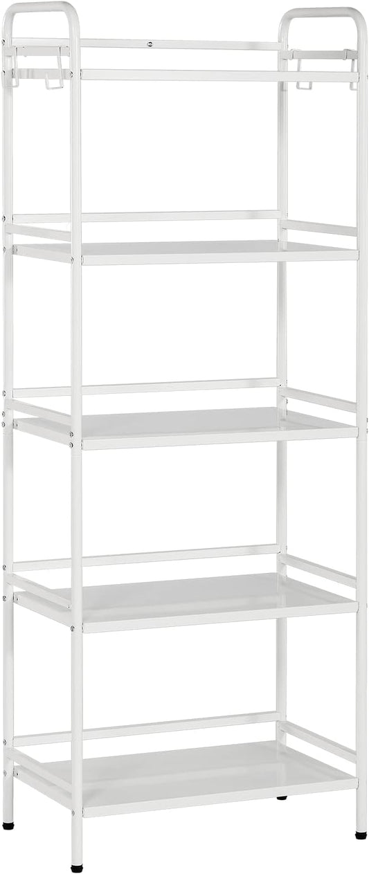 HDANI Storage Shelves,5-Tier Metal Storage Rack with Shelf,Shelf Organizer,Garage Standing Shelving Unit for Laundry,Bathroom,Kitchen,Pantry, Closet,23.6''W X 13.8''D X 63''H,White