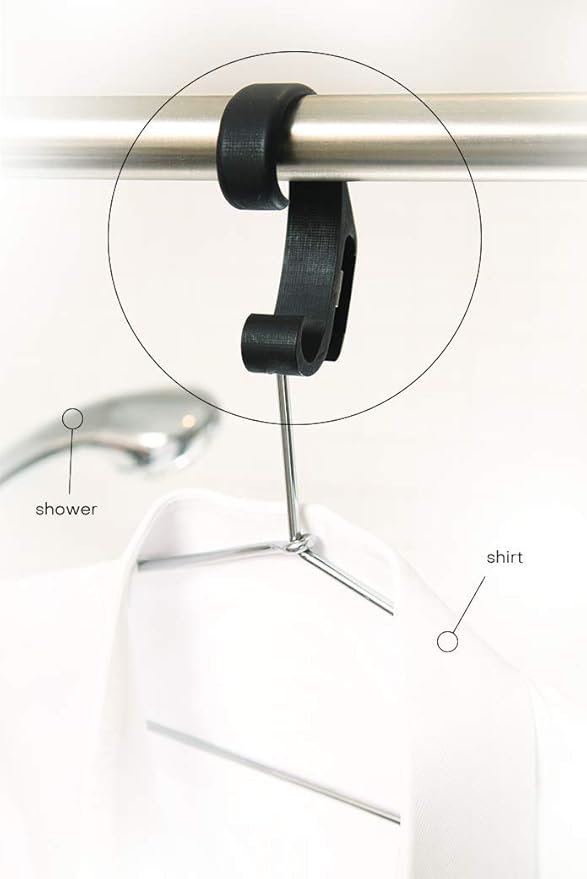 Travel Tool Over shower door hook Traveler's Steamer Clip Hook, Over The Door Hanger for Shower, Heavy Duty Clip Hooks for Clothes Bottle Opener & Phone Stand - 1 pack