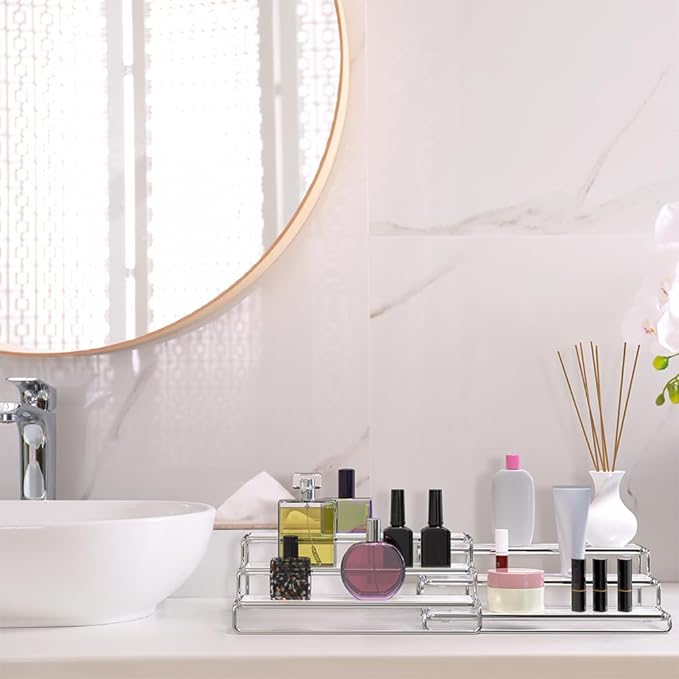 Deco Brothers Spice Rack 3 Tier Expandable Shelf Organizer, Chrome-NeatNest