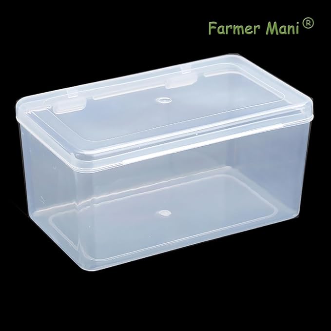 2 Pack Rectangular Clear Plastic Box Containers (6.77x3.78x3.67 Inches) with Buckle Lids,Rectangular Containers Case for Jewellery, Pills, Herbs, Tiny Bead, Craft Items-NeatNest