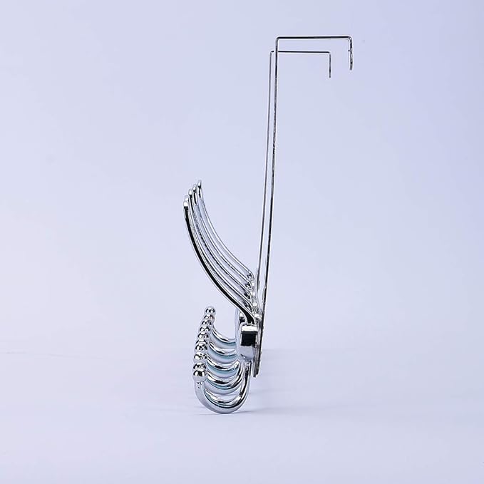 Encozy Over The Door Hooks,Coat Rack for Hanging Clothes Hat Towel (Heavy Duty Silver 2pcs)