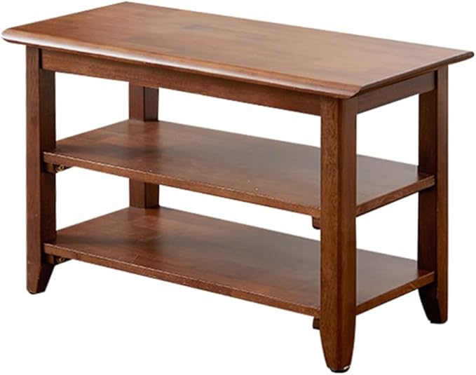 XKZG Storage Bench Wooden Shoe Rack Bench Rustic Solid Wood Entryway Bench (Brown,23.6")-NeatNest
