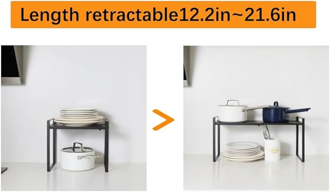2-Pack Expandable Shelf Organizer for Kitchen Countertop, kitchen organizers and storage，under sink expandable shelf organizer-NeatNest