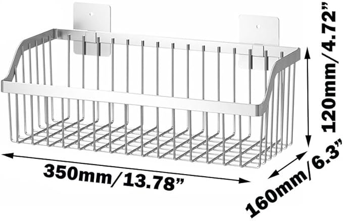 Hanging Kitchen Baskets, Storage Spice Shelf, Wall Mount Storage Baskets, SUS304 Stainless Steel Basket for Kitchen, Bathroom, Storage, 4 Pack, L 11.8Inch, D 6.3Inch, H 4.75Inch-NeatNest