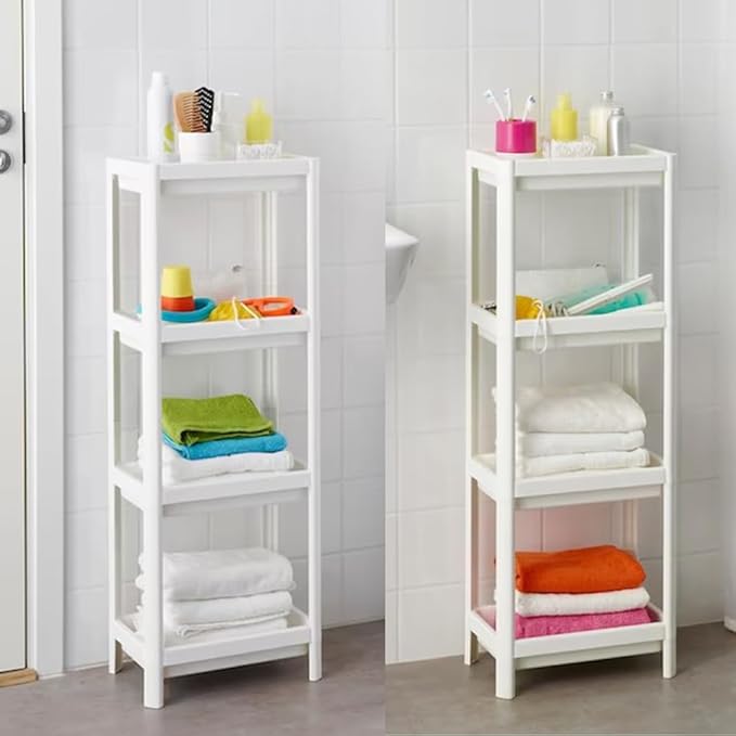 HIEEY 4 Tier Bathroom Shelf,Bathroom Rack, Shelves Organizer, for Bathroom Laundry Pantry Kitchen Narrow Places-NeatNest