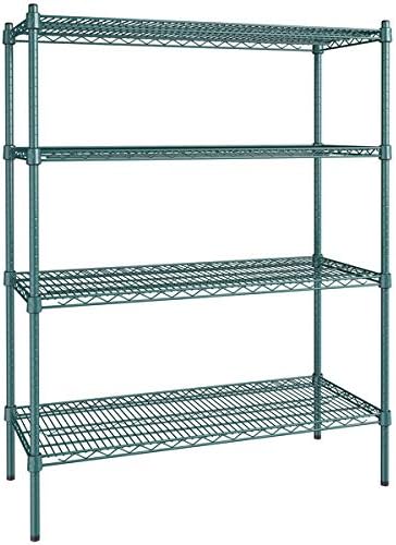 18" x 42" NSF Green Epoxy 4-Shelf Kit with 54" Posts, Heavy Duty Storage Shelving, Wire Shelving Kit, NSF Commercial Storage Rack Unit