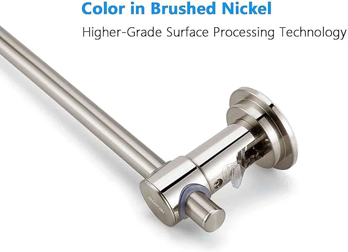 BOPai 24 inch Vacuum Suction Cup Towel Bar, Removeable Shower Mat Rod Shower Door Adhesive Towel Bar Suction Towel Rack, Brushed Nickel-NeatNest