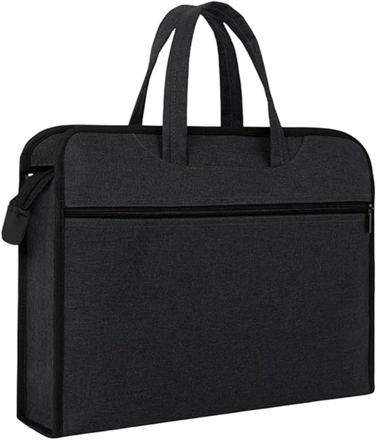Oxford Document Bag with Handle Waterproof Lightweight Portable Zippered File Bag for Carrying Paper Files Filing Folder