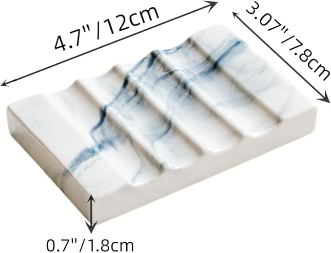 Ceramic Soap Dish with Drain Bar Soap Holder Self Draining Soap Tray Soap Saver for Bathroom Shower Kitchen-NeatNest