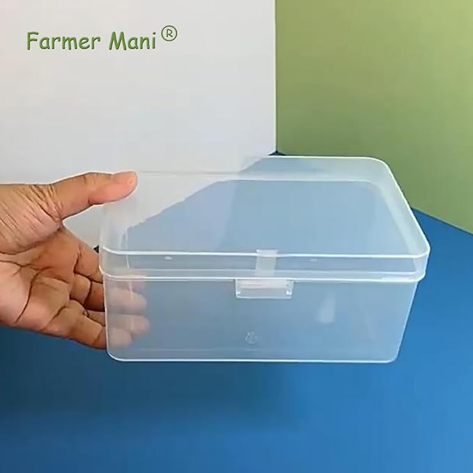 Clear Plastic Storage Case, 6.69 x 4.13 x 3.11 inch Rectangular Box Containers with Lid for Collecting Small Items, Beads, Game Pieces, Business Cards, Crafts Accessories-NeatNest