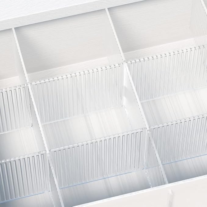 8pcs DIY Plastic Drawer Organizer Adjustable Drawer Dividers for Home Tidy Closet, Socks, Underwear, office school supplies, kitchen utensil tools (Clear White)-NeatNest