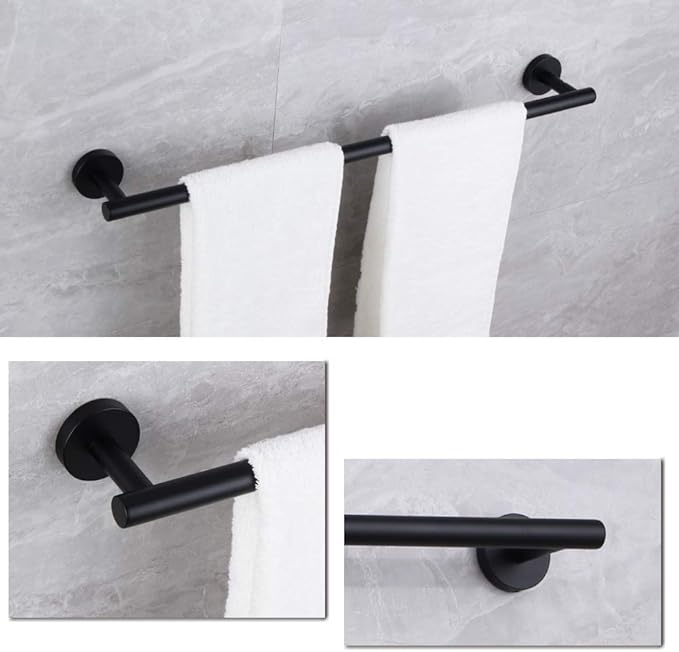 24-Inch Matte Black Bath Hand Towel Bar SUS 304 Stainless Steel Towel Rack Holder for Bathroom Wall Mount …