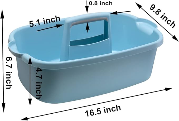 Cleaning Supplies Organizer, Large Cleaning Supply Caddy with Handle, Portable Cleaning Tool Storage Tote for Dorm, Bath, Pantry (Blue)-NeatNest