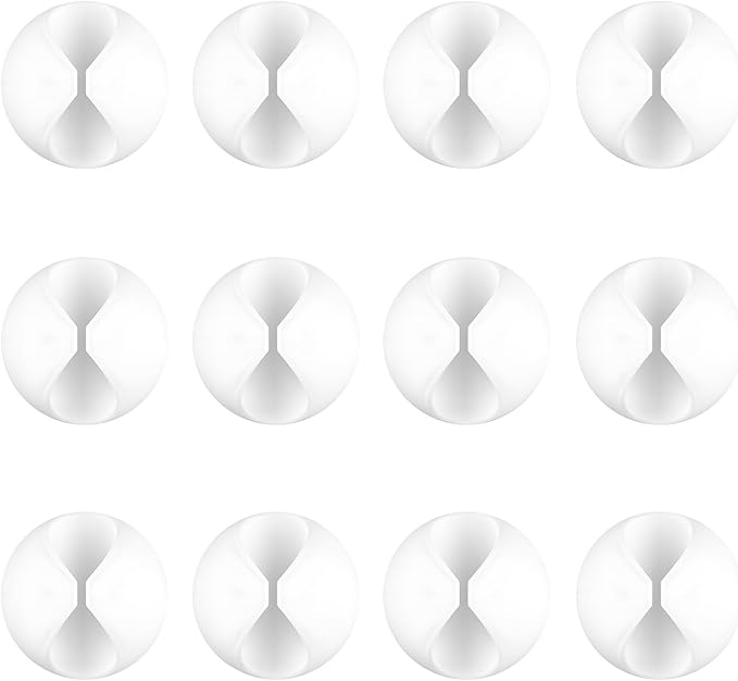 12 Pack Cable Clips, Znben Wire Organizer Holder Adhesive Cord Management Charger Wire Holder Clips for Desk, Home, Office, Car, Cubicle, Nightstand White-NeatNest