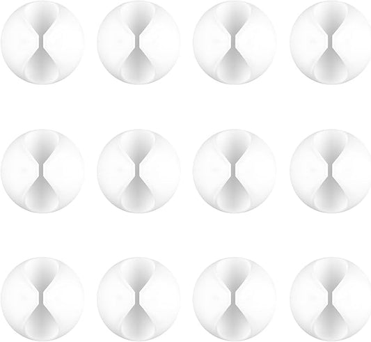 12 Pack Cable Clips, Znben Wire Organizer Holder Adhesive Cord Management Charger Wire Holder Clips for Desk, Home, Office, Car, Cubicle, Nightstand White-NeatNest