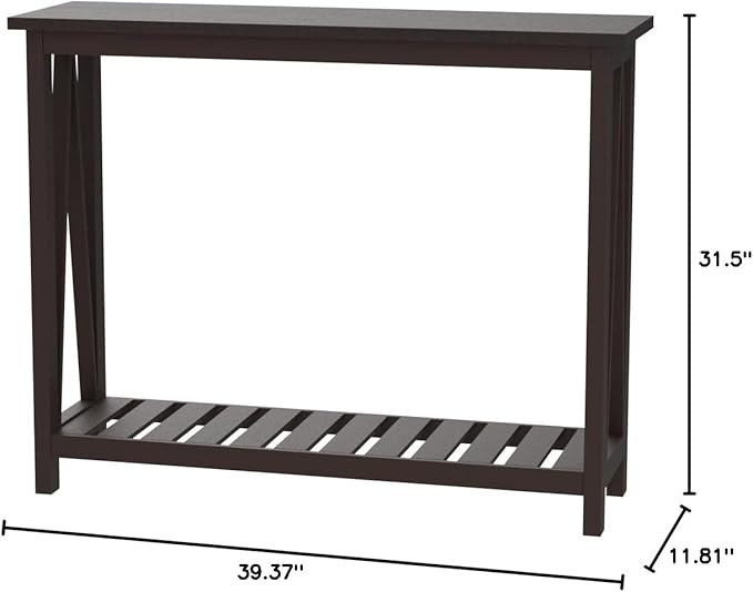 ChooChoo Farmhouse Console Table, Rustic Vintage Narrow Sofa Table for Entryway, Living Room, Hallway, 40 Espresso-NeatNest
