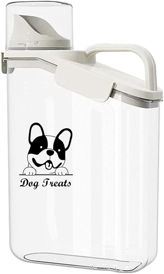 DogTreats Storage Container Airtight Portable Dog Food Container with Handled Lid and Pour Spout,DogTreats Storage for Dog Dry Food Small Pet Food Container-NeatNest