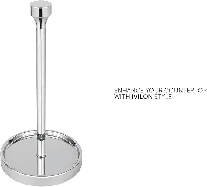 Ivilon Countertop Paper Towel Holder - Modern Bell End Minimalist Design - Color Chrome-NeatNest