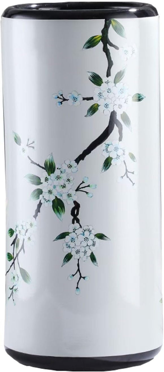 Ceramic Umbrella Stand Umbrella Holder for Entryway Hand-Made Umbrella Stand Barrels Umbrella Holder Cane Floor Standing Vase Ceramic Storage Bucket for Home Office Entrance Indoor.(D)-NeatNest