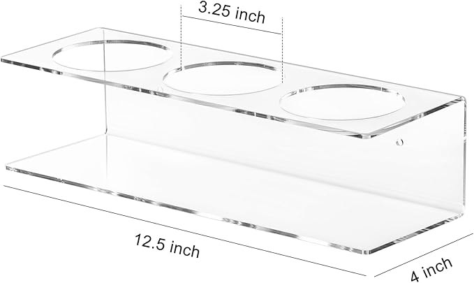 4 Pack Acrylic Water Bottle Holder, Wall Mounted Tumbler Organizer Rack, Cups/Bottles/Cans Holder Storage for Kitchen Pantry Cabinet
