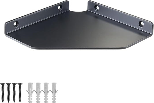 6 Inch Corner Shelf Wall Mounted, Black Corner Floating Shelf for Bathroom, Kitchen, Living Room – Aluminum Alloy Organizer for TV Accessories, Speakers, Cable Box, Game Console-NeatNest