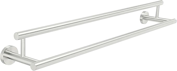 Alise Double Bath Towel Bars Towel Racks for Bathroom Lavatory,Wall Mount Towel Holder SUS304 Stainless Steel Towel Hanger Towel Rail 28 Inch,GYT6902-700-LS Brushed Nickel