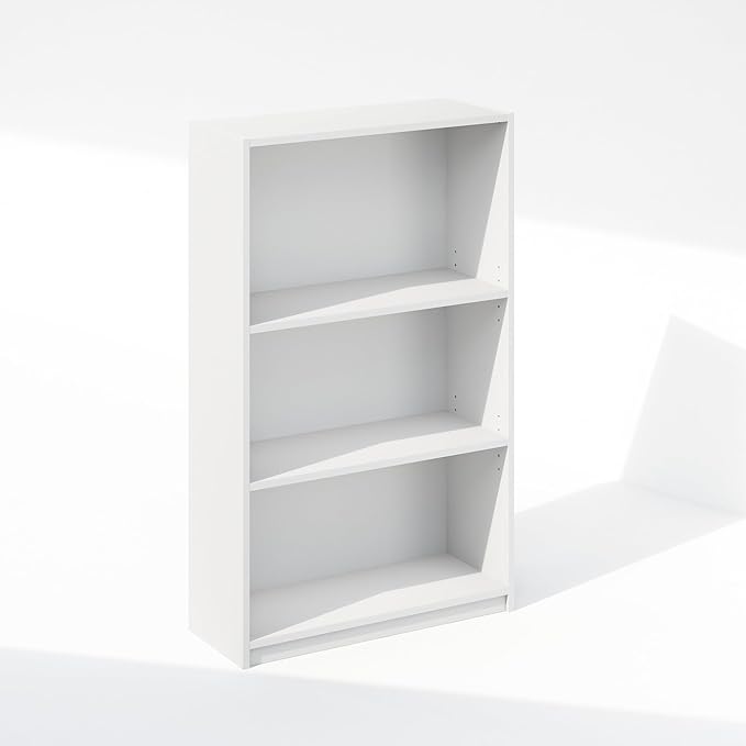 Furinno Reed 3-Tier Multipurpose Adjustable Shelf Clothing & Closet Storage Organization, White-NeatNest