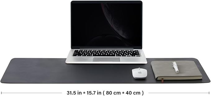 Cork Desk Mat - Dual-Sided Desk Pad for Office and Home - Desk Organization and Accessories - Ideal for Large Mouse Pad and Desk Mats on Top of Desks(Black,80cmx 40cm)-NeatNest