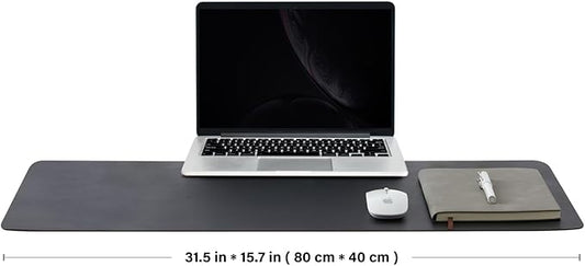 Cork Desk Mat - Dual-Sided Desk Pad for Office and Home - Desk Organization and Accessories - Ideal for Large Mouse Pad and Desk Mats on Top of Desks(Black,80cmx 40cm)-NeatNest