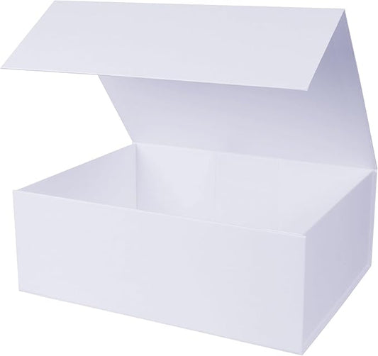 Aimyoo White Collapsible Gift Box with Magnetic Closure Lids 13.8x9x4.3 in, Large Bridesmaid Groomsman Proposal Boxes, Rectangle Present Box for Graduation Birthday Storage 1 Pack-NeatNest