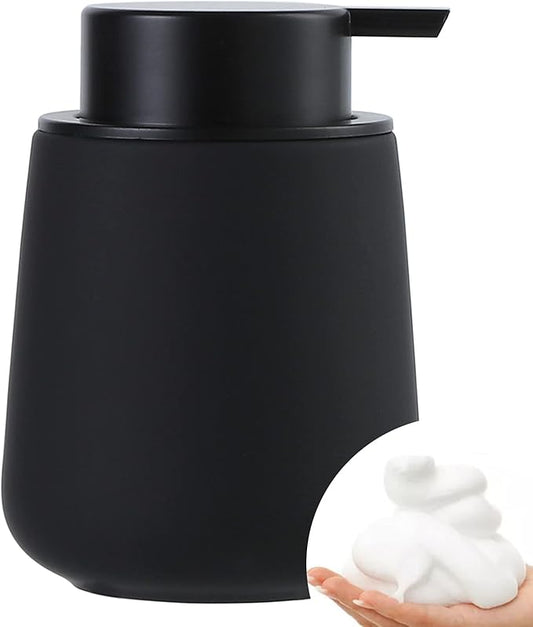 BosilunLife Foam Hand Soap Dispenser - 12 oz Bathroom Lotion Hand Pump Dispenser Black Foaming Hand Soap Dispenser Ceramic Dish Liquid Dispenser for Kitchen Hand Wash Dispenser (Rubber Paint)-NeatNest
