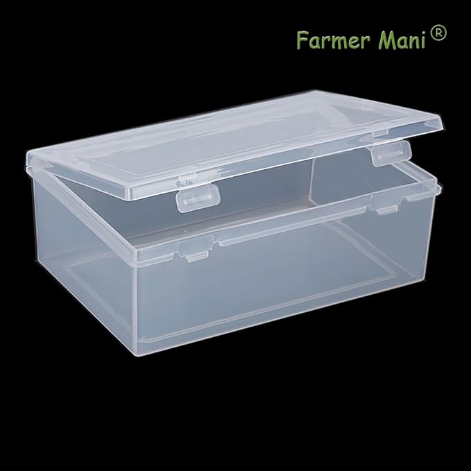 2 Pcs Rectangle Clear Plastic Beads Storage Containers Box (6.22x4.09x2.28inch) with Lid for Collecting Small Items, Beads, Game Pieces, Business Cards, Crafts Accessories-NeatNest