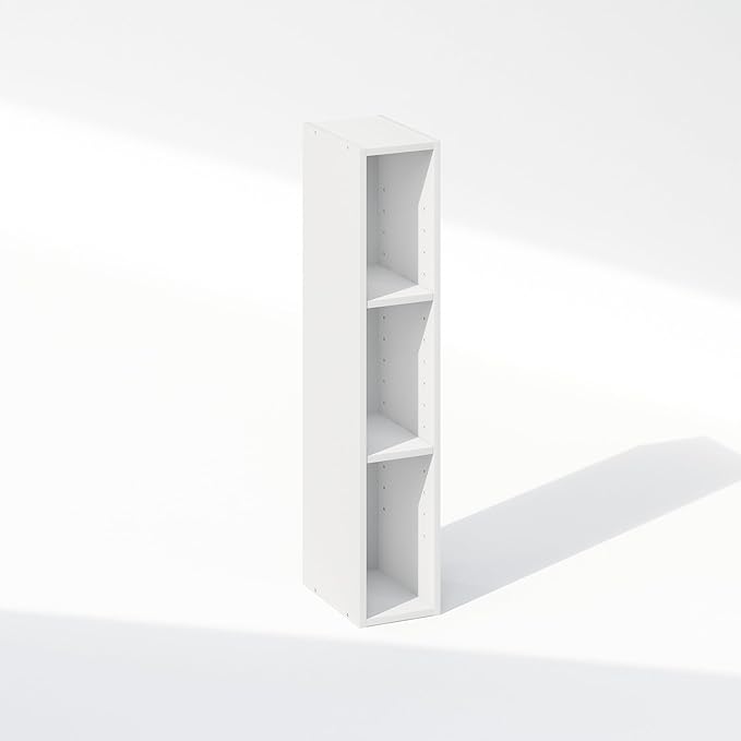 Furinno Reed 3-Tier Multipurpose Closet Storage Organizer Shelf, 6-Inch Width, White-NeatNest