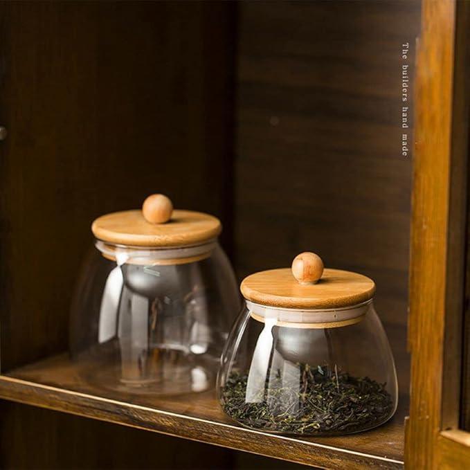 Glass Storage Jar with Lid Glass Container Apothecary Jar 27OZ/ 800mL(G-L)