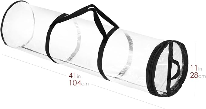Hearth & Harbor Wrapping Paper Storage Container - Clear Wrapping Paper Holder Fits Up To 14 Rolls of 40" - Tear Proof Gift Wrapping Organizer Storage - Premium Christmas Storage Bag For Easy Carrying-NeatNest